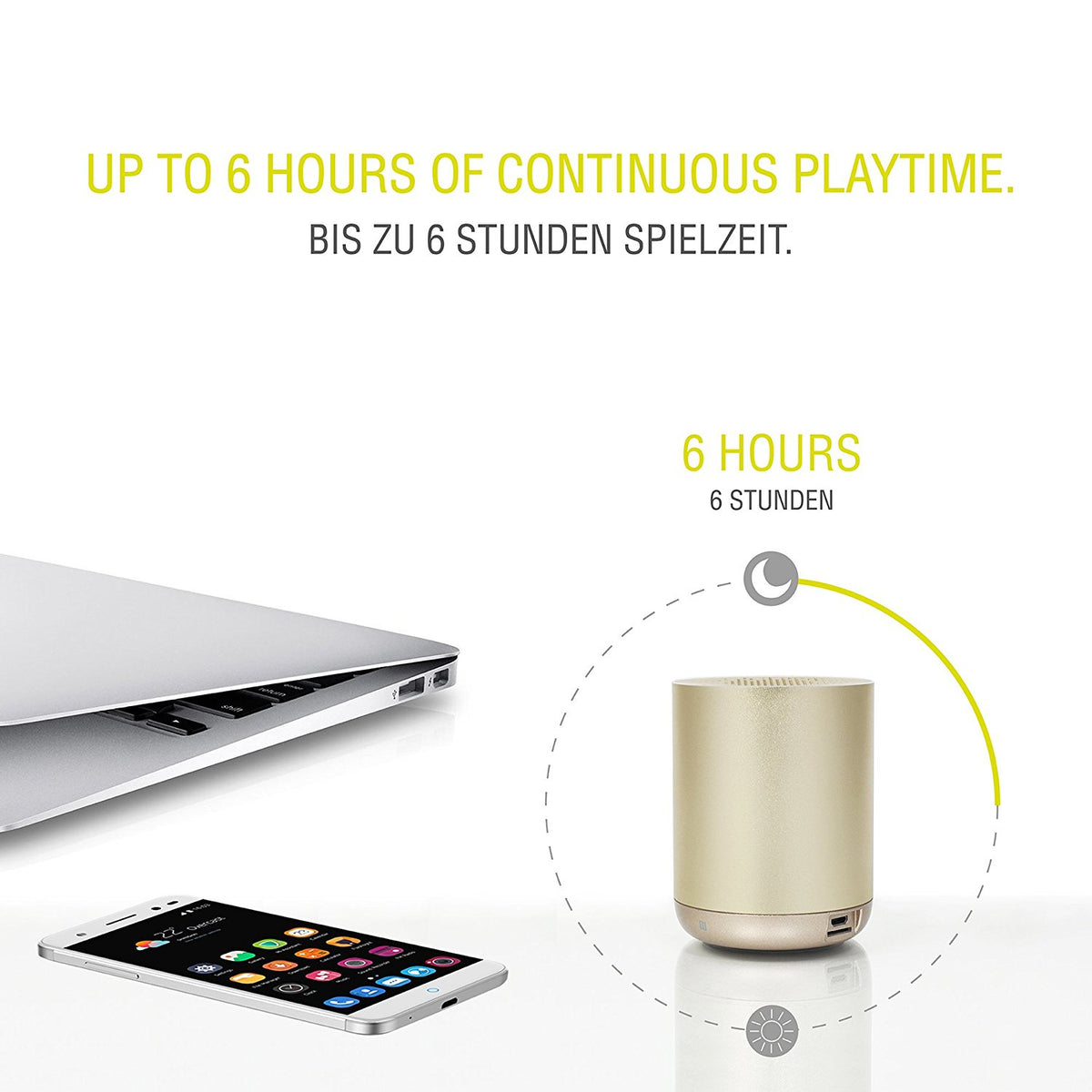 SPEAKER BLUETOOTH ALUMINUM W/NFC (GOLD) (LEICKE)