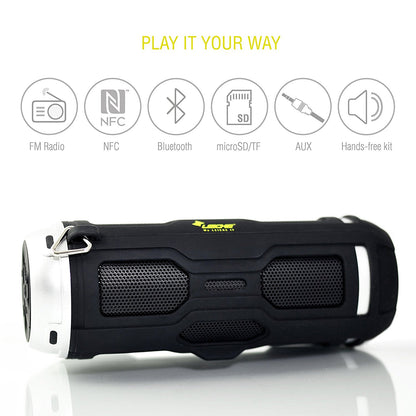 SPEAKER BLUETOOTH OUTDOOR W/NFC SPLASHPROOF (LEICKE) (BLACK)
