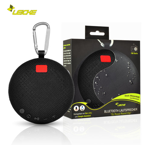 SPEAKER ROUND BLUETOOTH PORTABLE WITH CLIP (LEICKE) (BLACK)