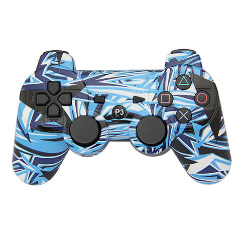 PS3 WIRELESS BLUETOOTH CONTROLLER BLUE/WHITE ABSTRACT (GENERIC)