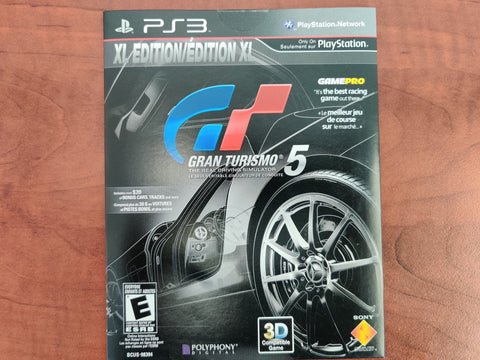 PS3 Gran Turismo 5 XL Edition Includes Bonus Car And Track Promo Box Sleeve T780
