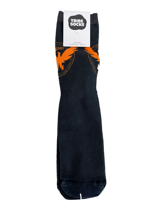 TD2 BLACK WITH ORANGE LOGO SOCK