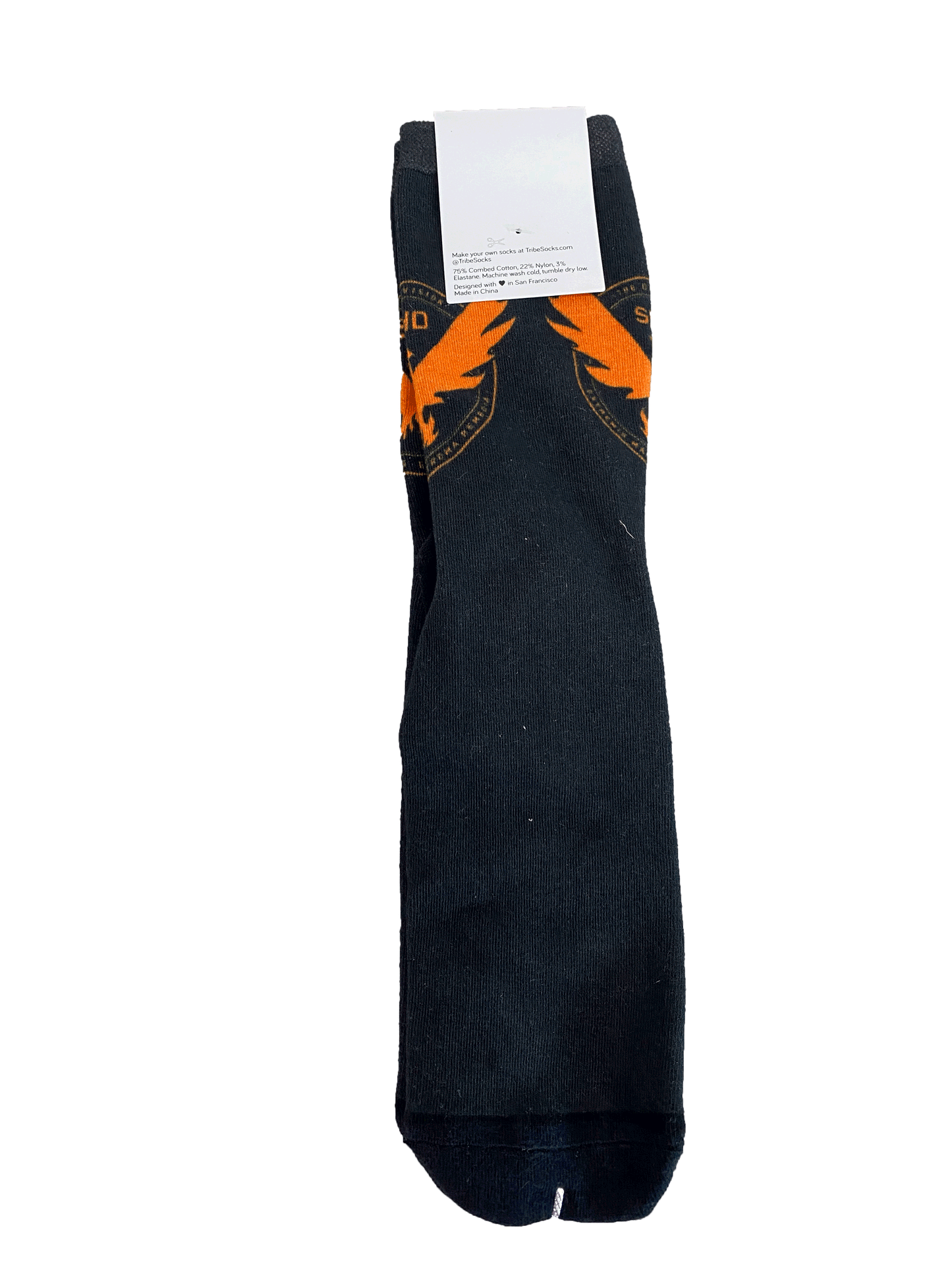 TD2 BLACK WITH ORANGE LOGO SOCK