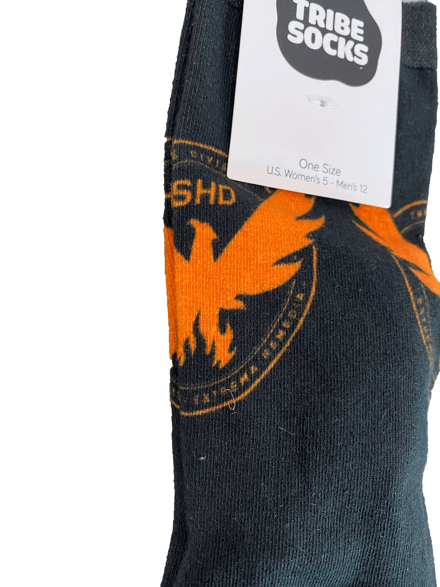 TD2 BLACK WITH ORANGE LOGO SOCK