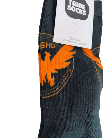 TD2 BLACK WITH ORANGE LOGO SOCK