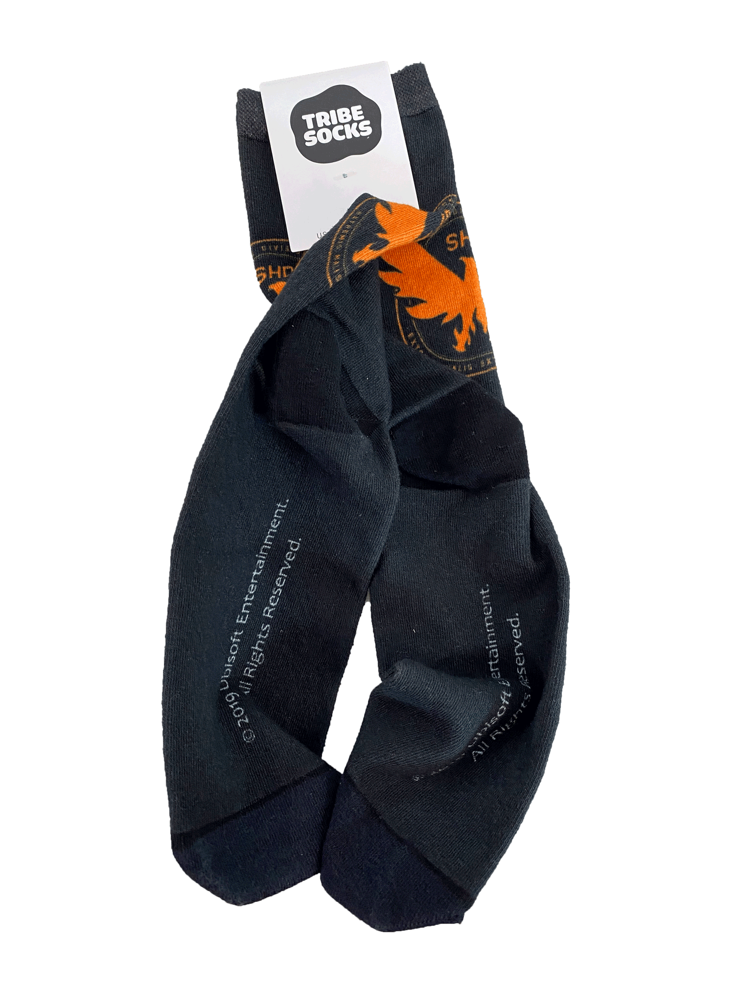 TD2 BLACK WITH ORANGE LOGO SOCK