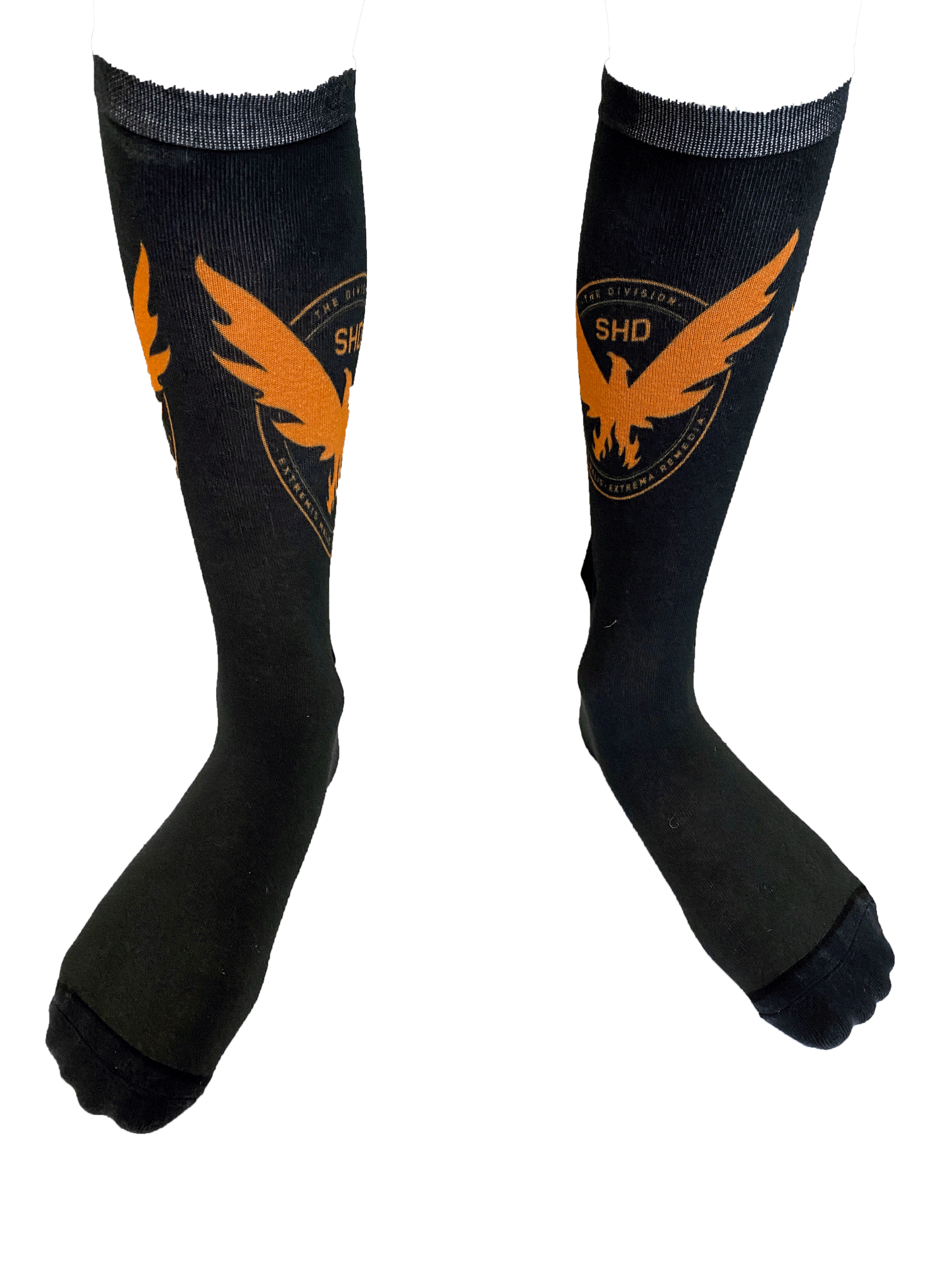 TD2 BLACK WITH ORANGE LOGO SOCK