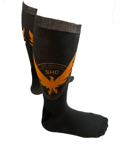 TD2 BLACK WITH ORANGE LOGO SOCK