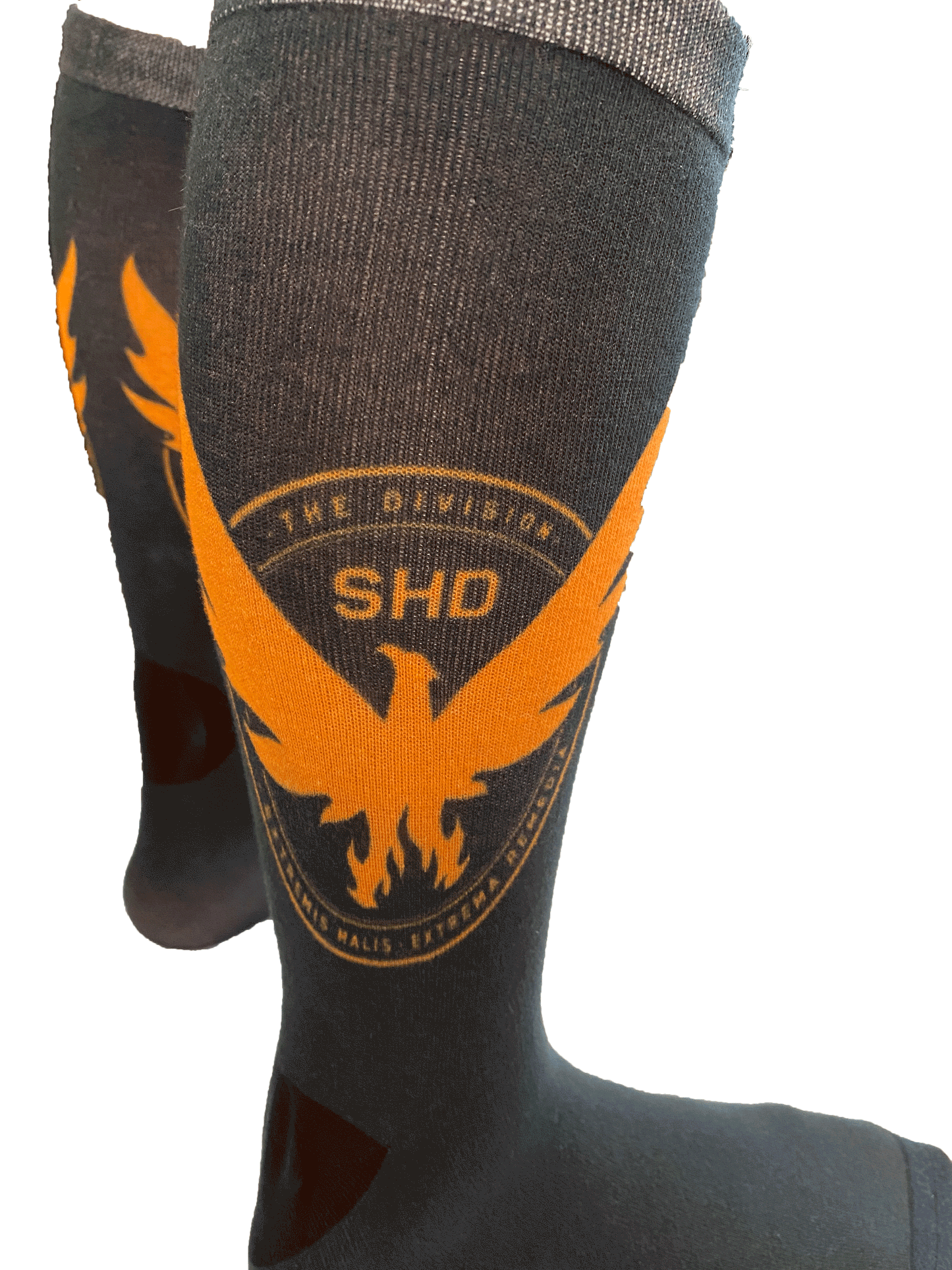 TD2 BLACK WITH ORANGE LOGO SOCK