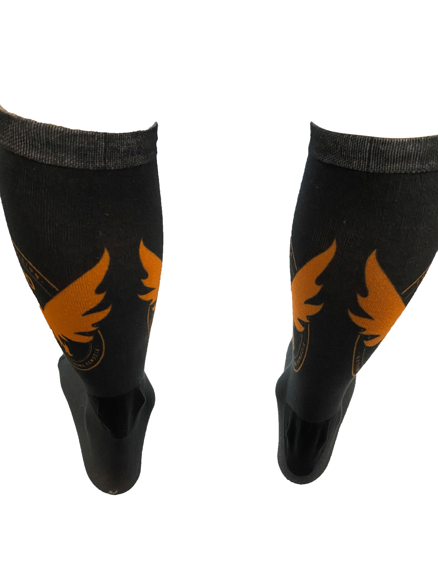 TD2 BLACK WITH ORANGE LOGO SOCK