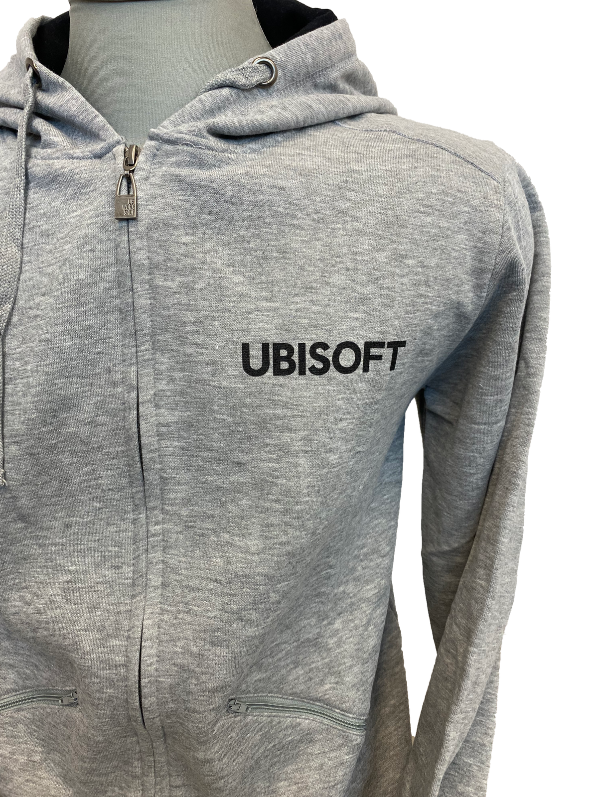 Ubisoft Hoodie Grey - Black Swirl Logo in back