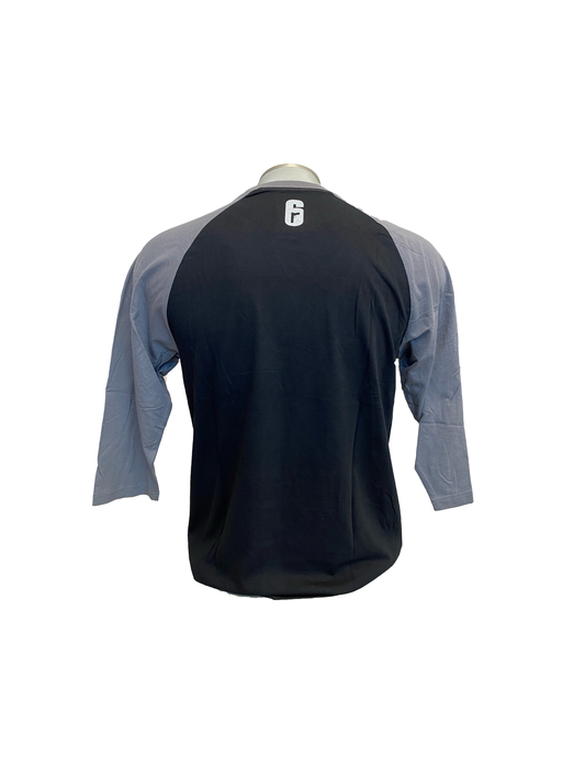 RAINBOW SIX ASH BASEBALL TEE BLACK