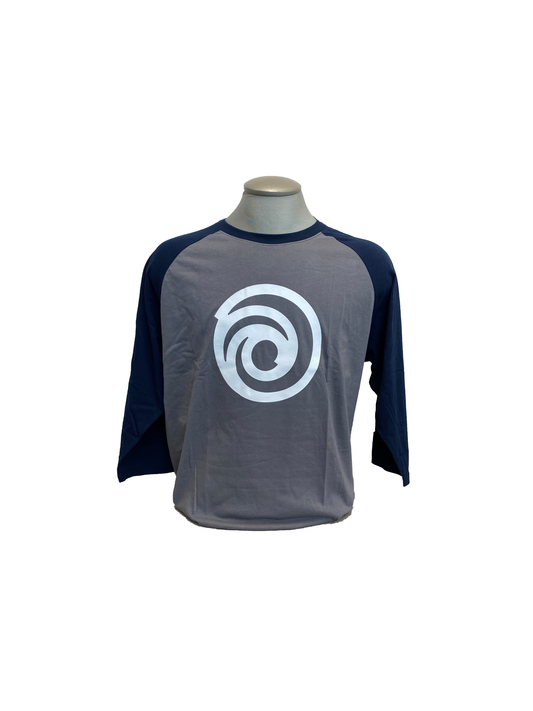 Shirt Ubisoft Swirl Baseball Tee Grey and Blue Official Ubisoft