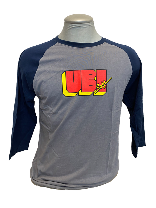 Shirt Baseball Tee Ubisoft Retro Grey/Navy Official Ubisoft