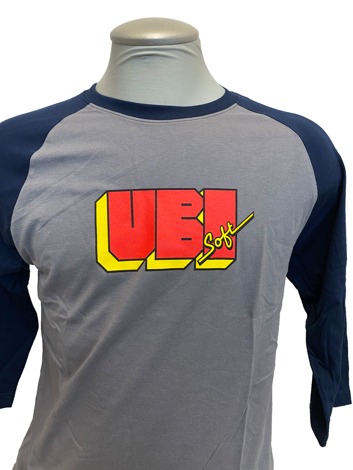 Shirt Baseball Tee Ubisoft Retro Grey/Navy Official Ubisoft
