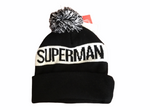 Superman Hat Black Logo One Size Fits All Tuque