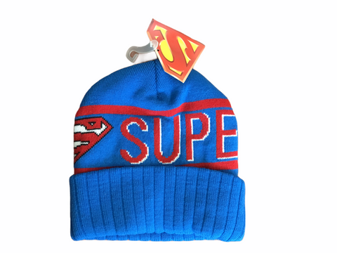 Superman Hat Blue Pom One Size Fits All Tuque