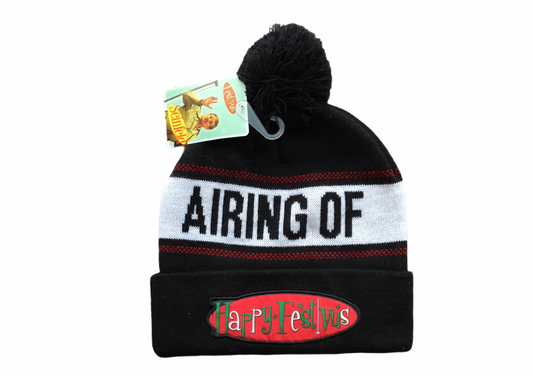 Seinfeld Hat Black Pom One Size Fits All Tuque Festivus