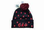 Harley Quinn Batman Hat Black Pom One Size Fits All Tuque