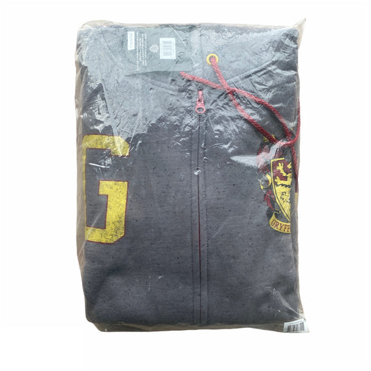 Harry Potter Hoodie Size XL Gray Zip Up Gryffindor (Front Shelf)