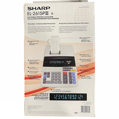 Sharp Calculator EL- 2615 3 Electronic Printing (Center 14)