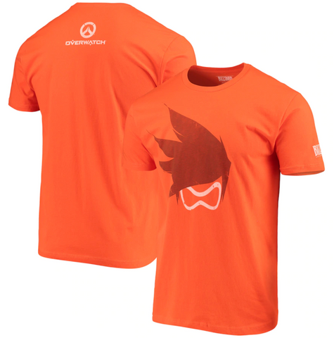 Overwatch Men T-Shirt Orange Tracer Logo Short Sleeve MUR10