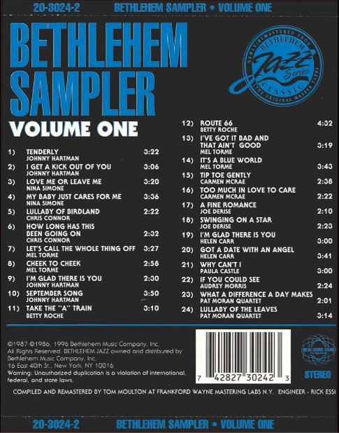 Bethlehem Vocal Sampler 1 [Audio CD] Various Artists