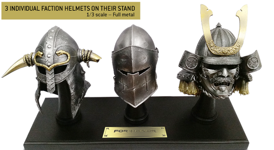 For Honor™ - Collector’s Case 3 Individual Faction Helmets On Their Stand 1/3 scale Full Metal
