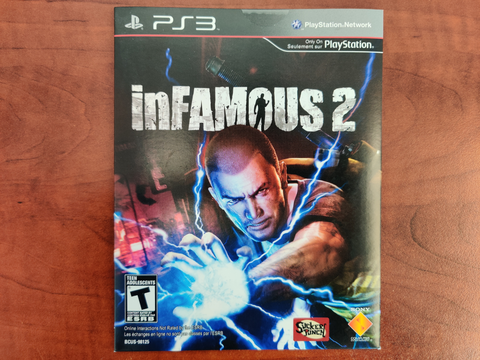 PS3 Infamous 2 Video Game Promo Cardboard Case T780