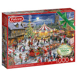 Falcon Deluxe Christmas Town & Carousel Jigsaw Puzzle (2 x 1000 Pieces)