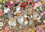 Falcon Deluxe Floral Cats Jigsaw Puzzle (1000 Pieces)