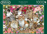 Falcon Deluxe Floral Cats Jigsaw Puzzle (1000 Pieces)