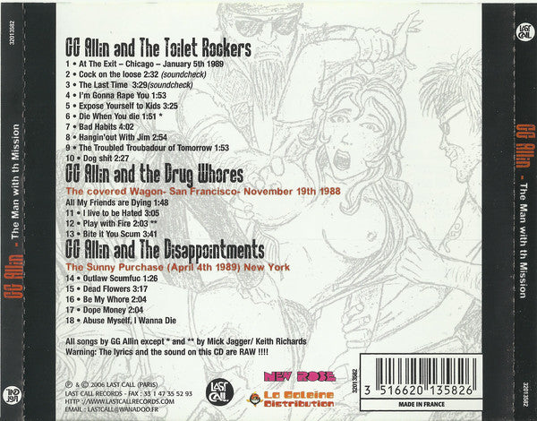 Man with the Mission Live 1988-1989 [Audio CD] ALLIN,G.G.