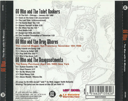 Man with the Mission Live 1988-1989 [Audio CD] ALLIN,G.G.
