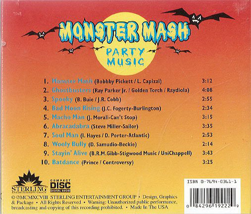 Monster Mash Party Music [Audio CD] Various Artists; Bobby Pickett; B. Buie; Steve Miller and L. Capizzi