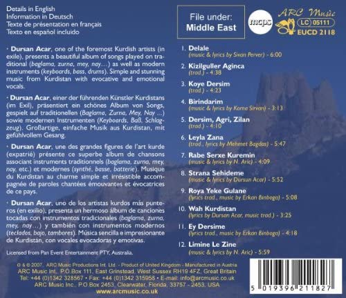 Music Of Kurdistan [Audio CD] ACAR DURSAN