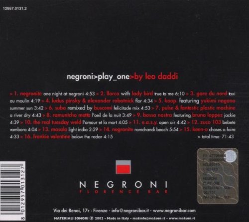 Negroniplay One [Audio CD] Daddi, Leo