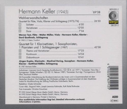 Quartette / Wahlverwandschaften [Audio CD] KELLER,HERMANN