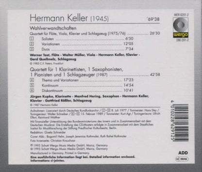 Quartette / Wahlverwandschaften [Audio CD] KELLER,HERMANN