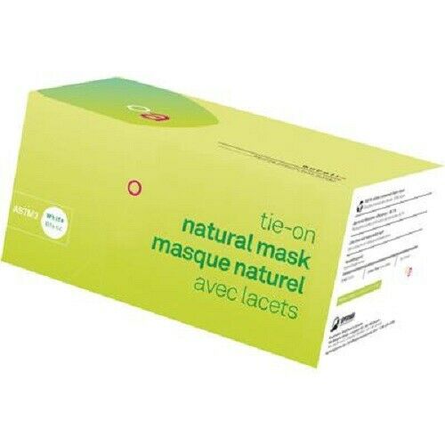 Aurelia Blue Disposable Surgical Face Mask Tie-On ASTM Level 3 natural mask - 40/Pkg