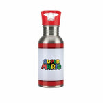 SUPER MARIO METAL WATER BOTTLE WITH STRAW