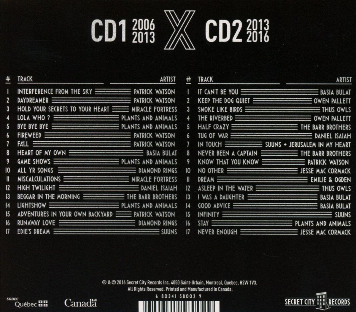 Secret City Records: 10 Years [Audio CD] Various Artists