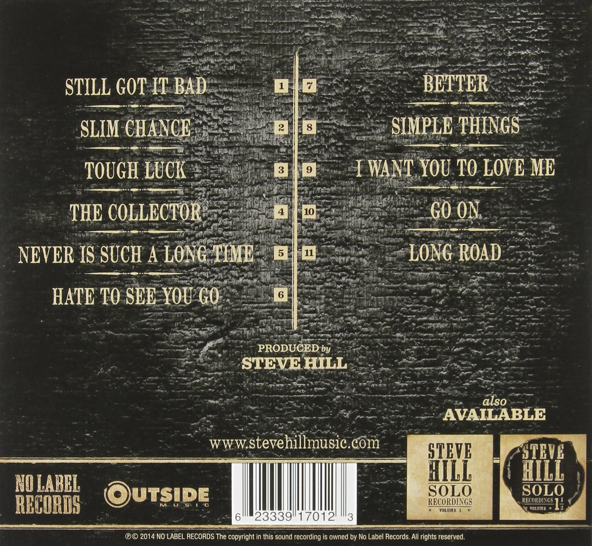 Solo Recordings Vol. 2 [Audio CD] HILL,STEVE