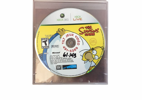 Xbox 360 The Simpsons Game Video Game T991